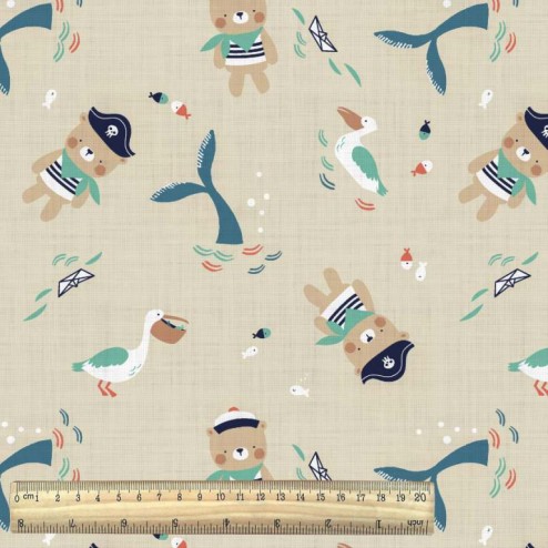 Tissu coton wilblue