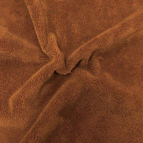 Tissu éponge bambou caramel