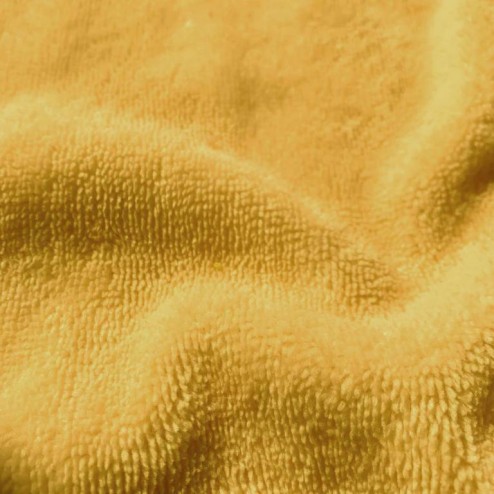Tissu éponge bambou moutarde