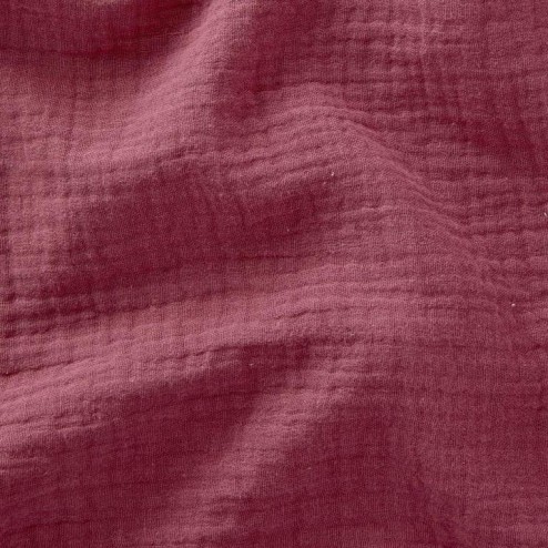 Tissu double gaze framboise