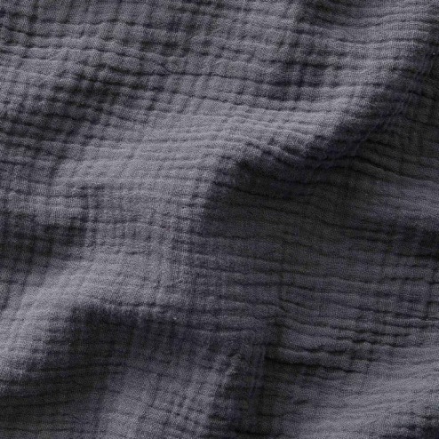 Tissu double gaze gris foncé