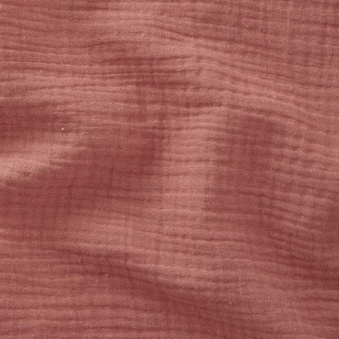 Tissu double gaze marsala