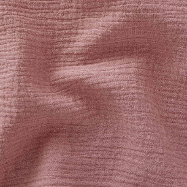 Tissu double gaze rose thé