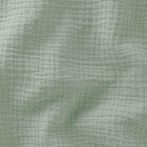 Tissu double gaze vert de gris