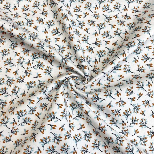 Tissu coton hosta rouille