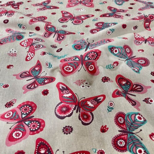 Tissu Linum butterfly