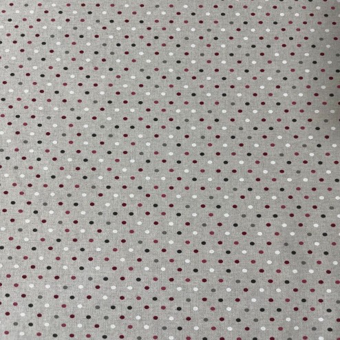 Tissu Linum Confettis Bordeaux