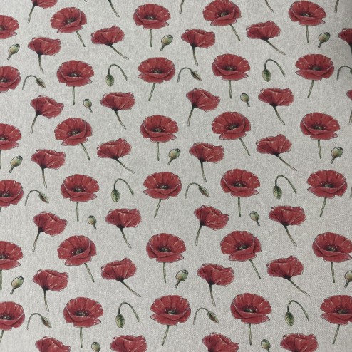 Tissu Linum Coquelicots