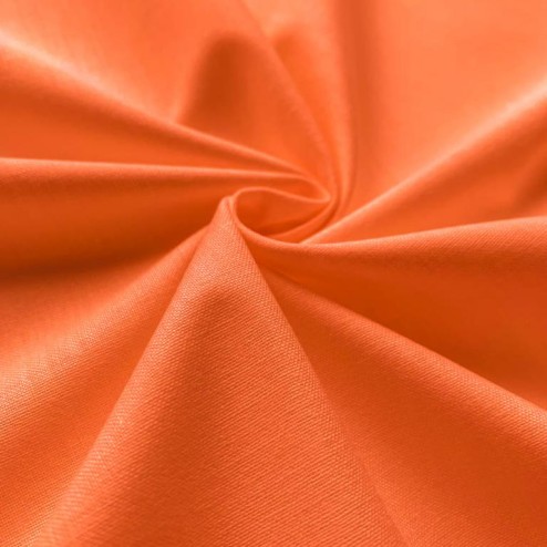 Tissu Coton Uni Mandarine