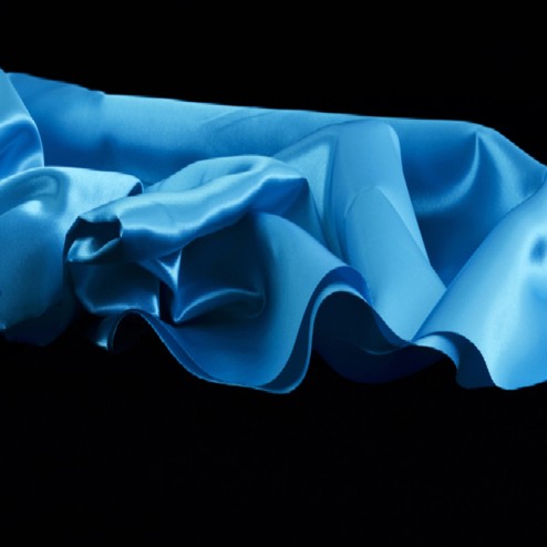 Tissu Satin Uni Bleu Turquoise