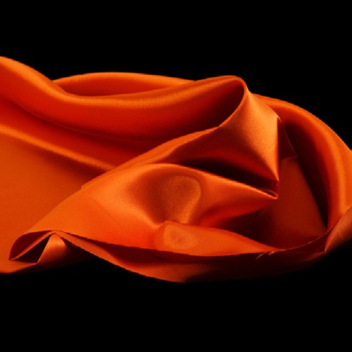 Tissu Satin Orange