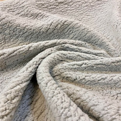 Tissu sherpa gris clair