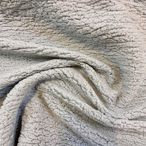 Tissu sherpa gris clair