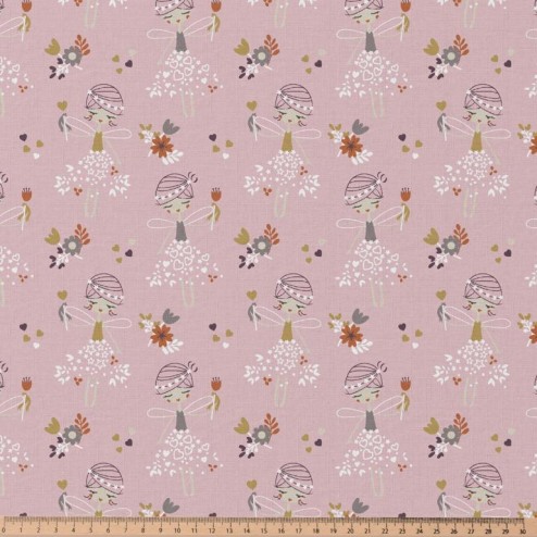 Tissu coton maryka rose