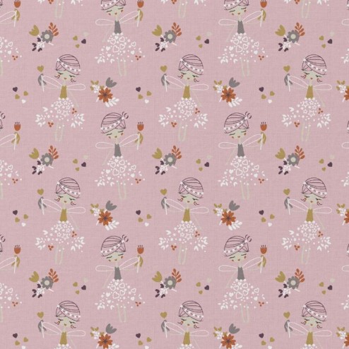 Tissu coton maryka rose