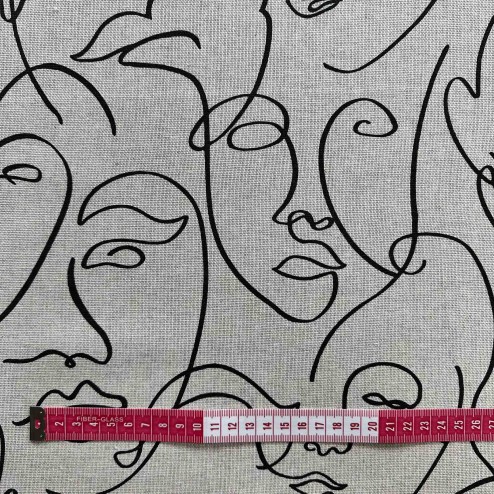 Tissu Linum Visages