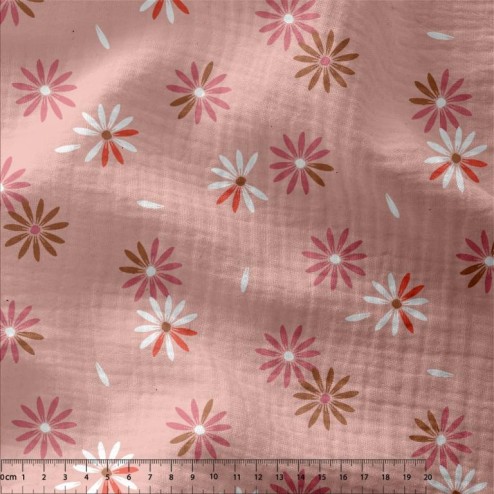 Tissu double gaze ada blush