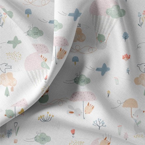 Tissu coton gael petale