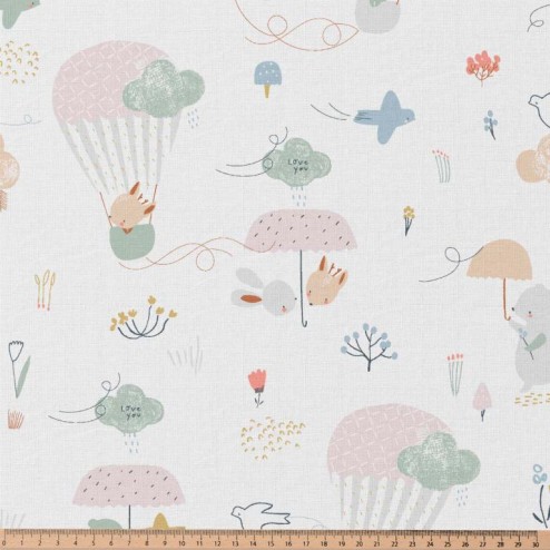 Tissu coton gael petale