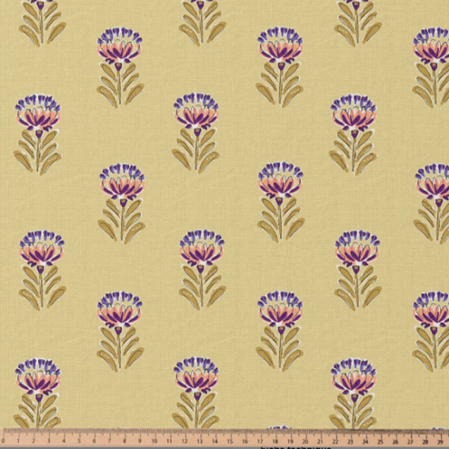 Tissu coton ESHA jaune bleu