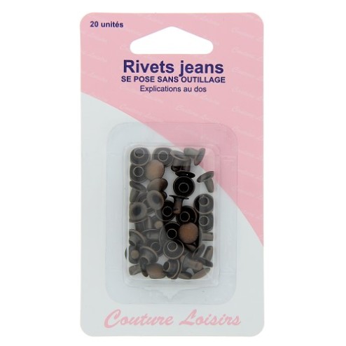 Rivets jeans couleur bronze...