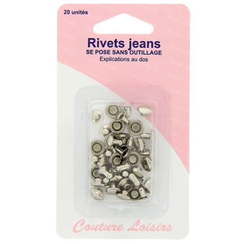 Rivets jeans nickelés X20