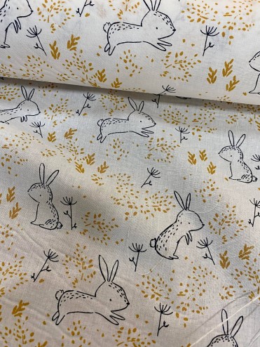 Tissu coton lapin