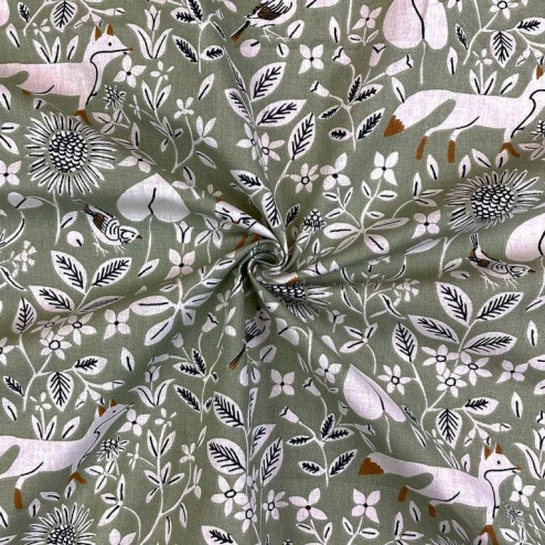 Tissu coton campana lichen